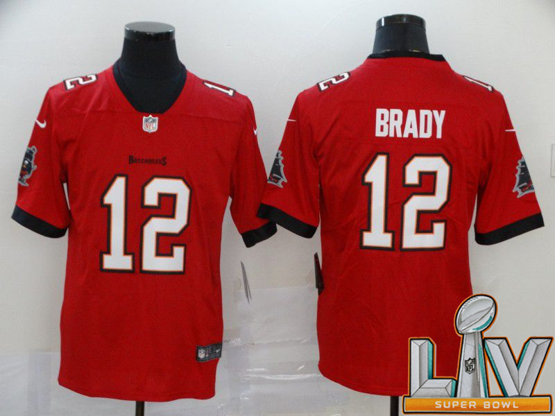 Super Bowl LV 2021 Men Tampa Bay Buccaneers #12 Brady red New Nike Limited Vapor Untouchable NFL Jerseys